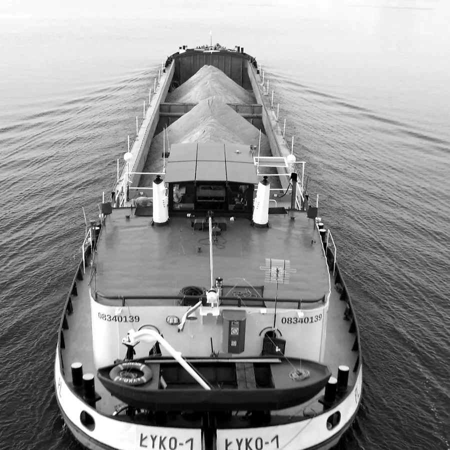 Barge on a European inland waterway